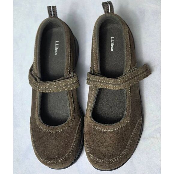 L.L. Bean Brown Suede Comfort Moc Mary Janes Sz. 8 1/2 - Picture 8 of 10